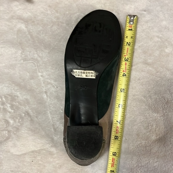 Block Heel Suede Leather Pump Slip On Shoes Sz 7 - Picture 8 of 13